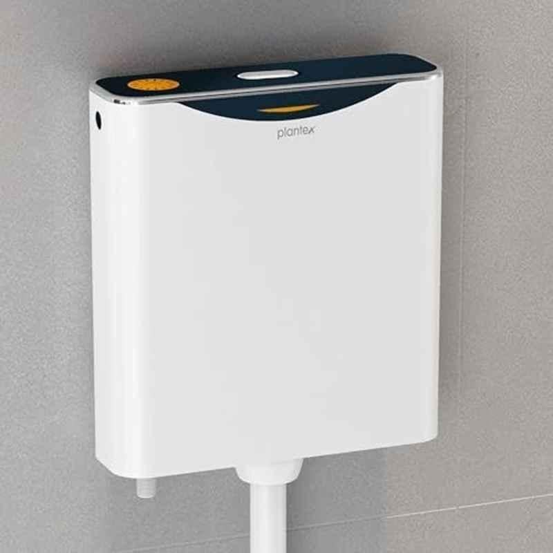Plantex Single Flushing Cistern for Bathroom/Flush Tank for Toilet with 10 Litre Water Capacity/Polypropylene Toilet Flush Tank Boss, Navy Blue & White