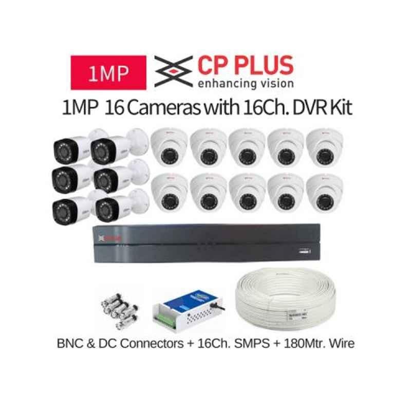 CP Plus 16 Cameras 1MP with 16 Channel DVR Combo Kit