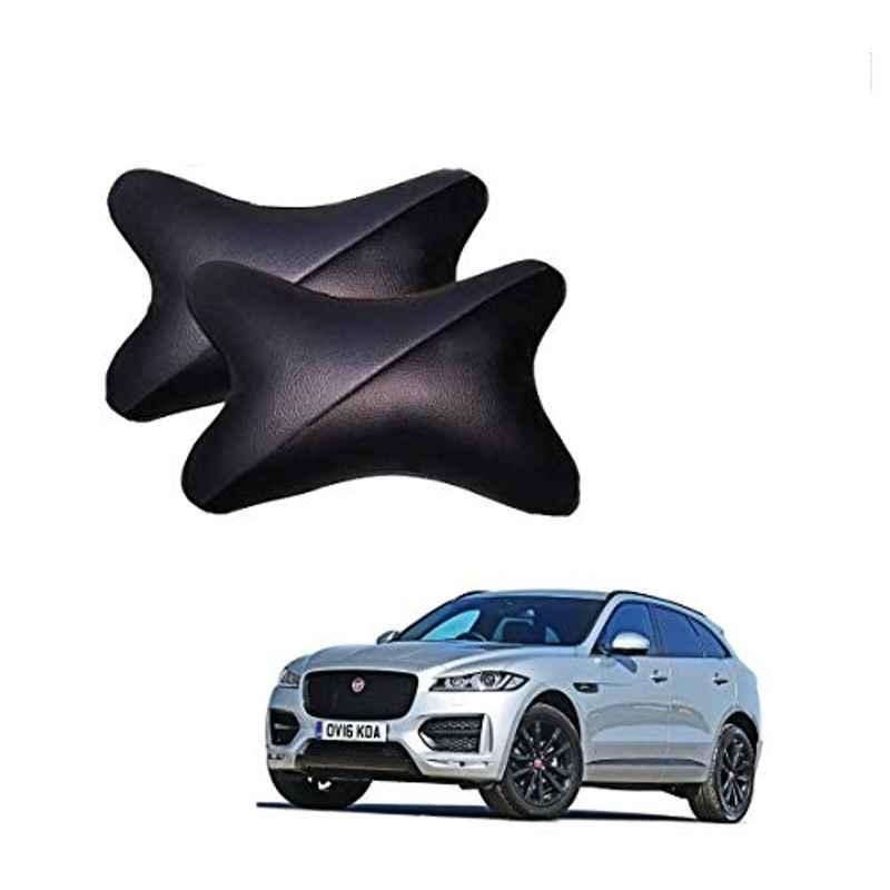 Kozdiko 2 Pcs Memory Foam Grey & Black Car Neck Rest Cushion Pillow Set for Jaguar F-Pace