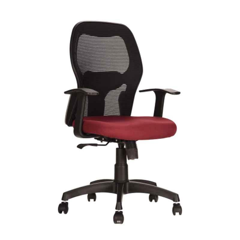 Teal Cosmos MB Nylon Maroon Medium Back Ergonomic Office Chair