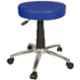 Rajpura Blue Revolving Chrome Base Study Cushion Bar Stool