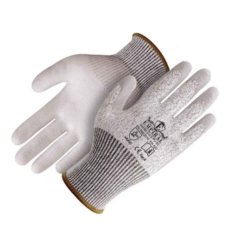 Empiral Gorilla Cut 5 PU E142572920 Polyurethane Grey & Black Cut-Resistant Gloves, Size: M