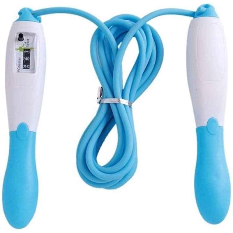 GLS Rafter 30cm Plastic White & Blue Skipping Rope with Adjustable Handle