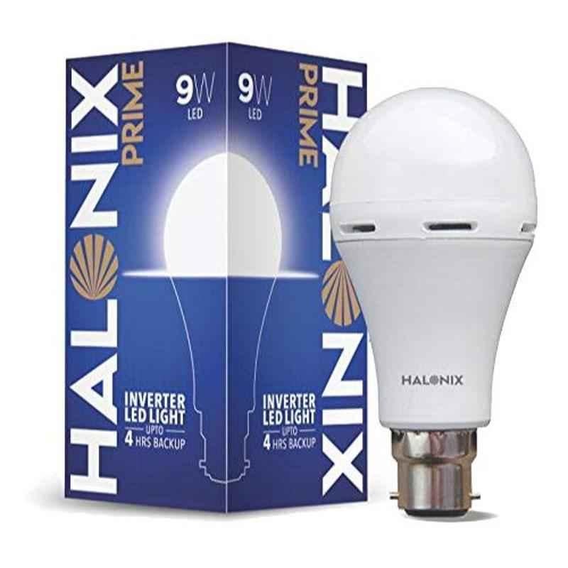 Halonix Prime 9W B22 Cool Day White Rechargeable Inverter LED Bulb, HLNX-INV-9WB22