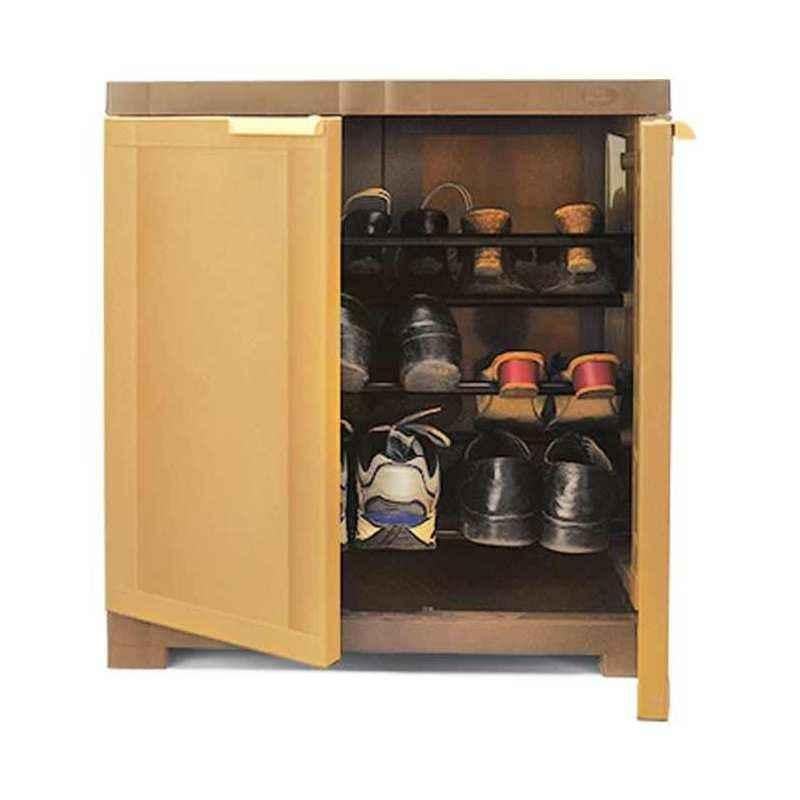 Nilkamal Freedom Mini 09 Sandy Brown Plastic Shoe Cabinet, FMSC09/SBN/DBN, Dimension: 595x370x635 mm