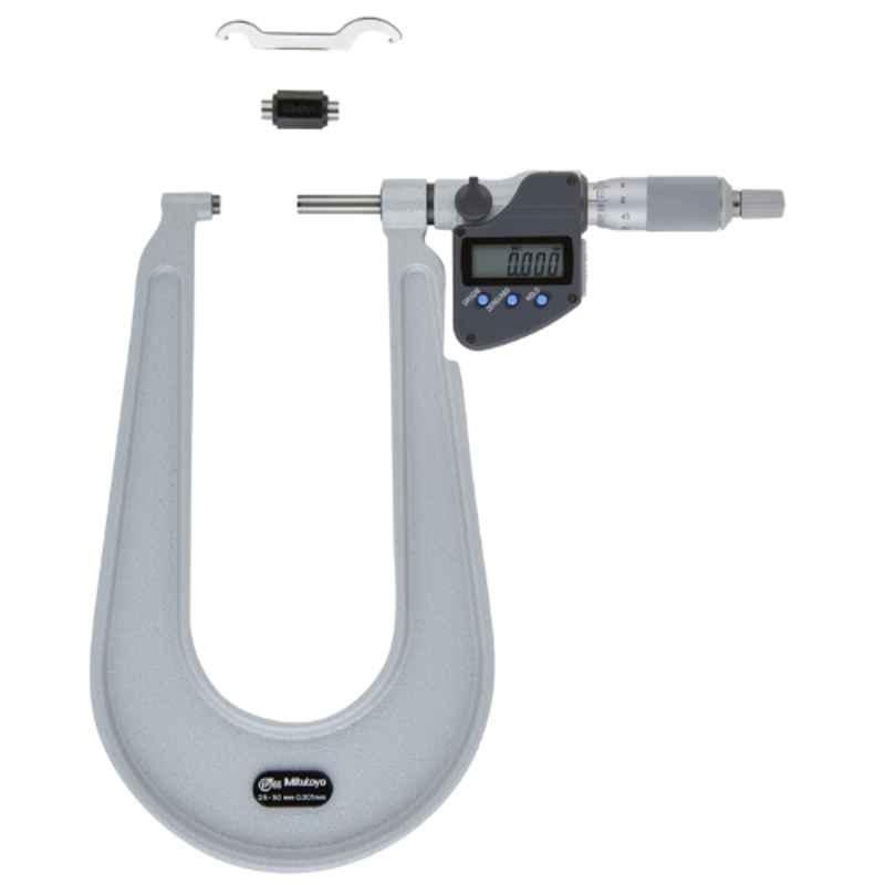 Mitutoyo 25-50mm Spherical Anvil & Flat Spindle Sheet Metal Digital Micrometer, 389-262-30