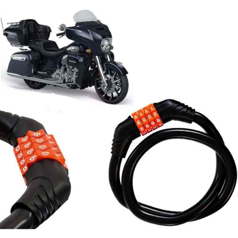 Auto Pearl Black & Orange 4 Digit Anti-Theft Combination Number Lock for Roadmaster