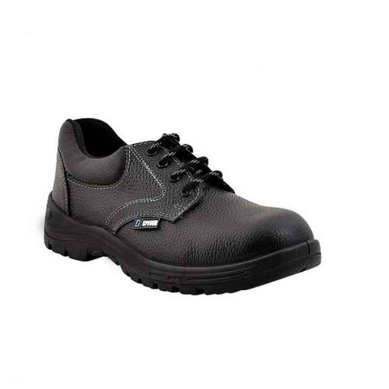 Dyke Prime Leather Steel Toe Black Work Safety Shoes, Size: 8 (Pack of 20)