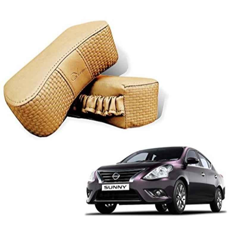 Kozdiko 2 Pcs Memory Foam Beige Neck Rest Cushion Pillow Set for Nissan Sunny, Koz-5114