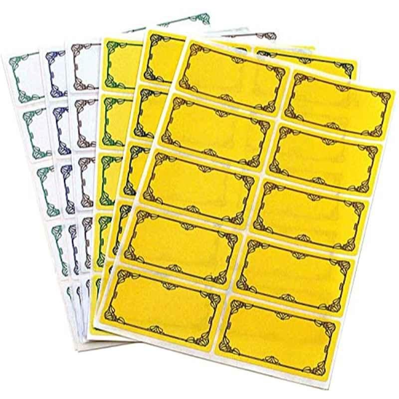 60Pcs 5.5x3cm Yellow & White Preserving Labels