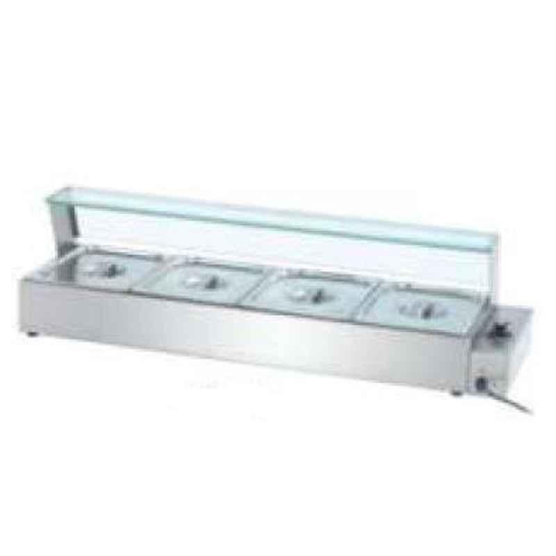 Smartkart 1.5kW SS Silver Colour 4 Part Bain Marie with 3 Pan