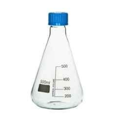 ABGIL 500ml Borosilicate Glass Erlenmeyer Narrow Conical Flask with Screw Cap, ABG1526