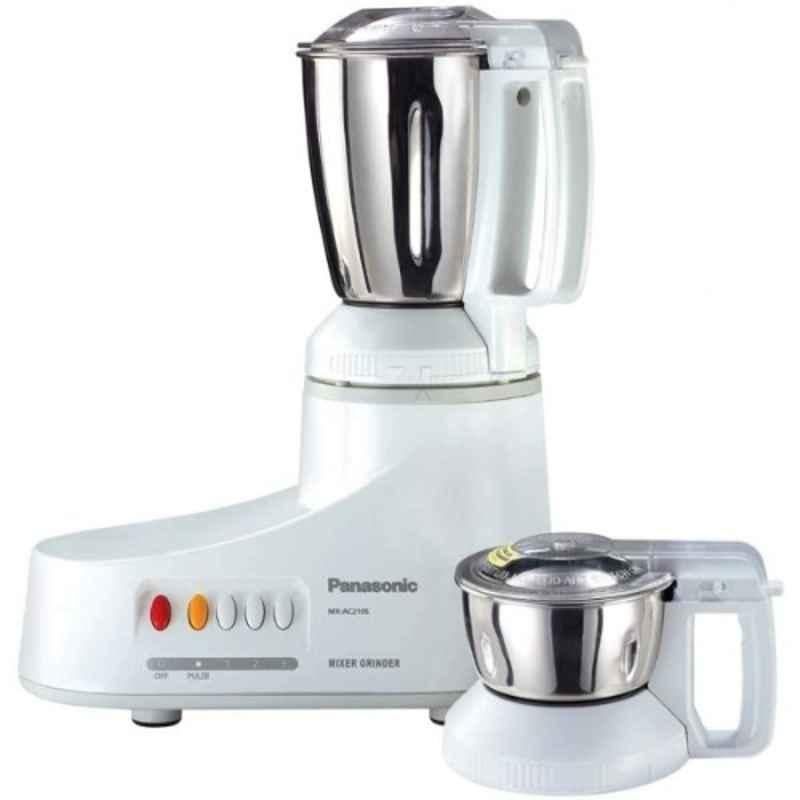 Panasonic 360W 2 Jar White Stainless Steel Powerful Mixer Grinder, MXAC210