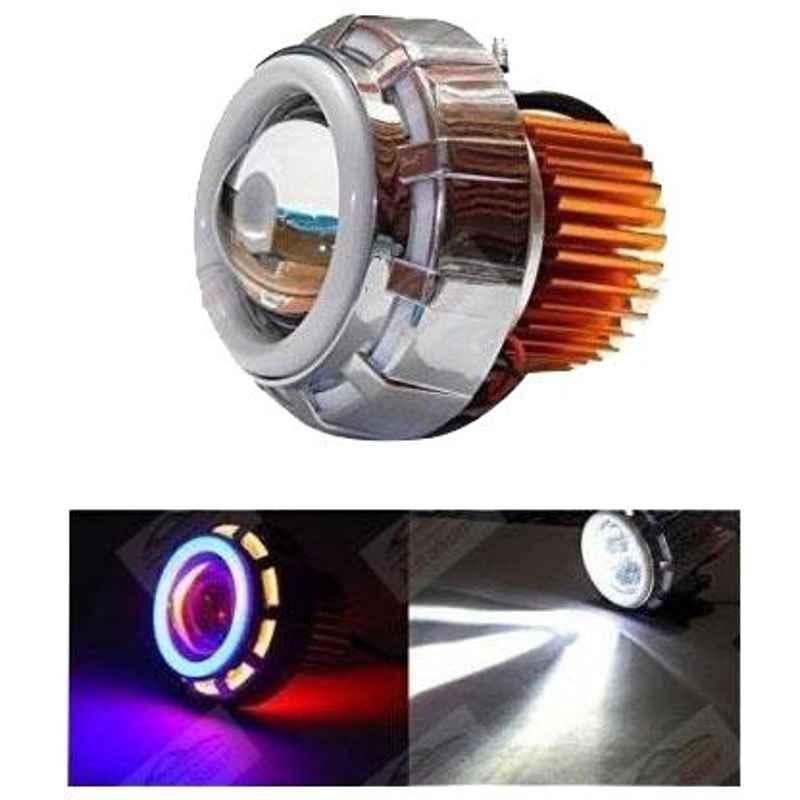 Andride Blue, Red & White Fancy LED Projector Headlight for Car & Bike