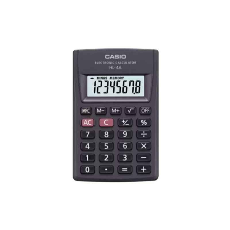 Casio HL-4A-A28 8 Digit Portable Electronic Calculator for Travel with Off & Square Root Key (Pack of 5)
