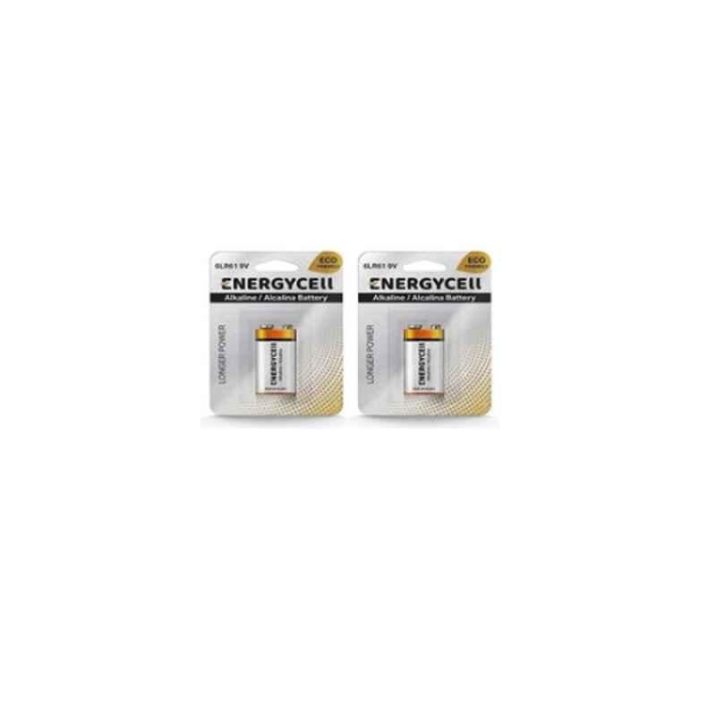 Energycell 6LR61 9V Alkaline E-Block Batteries, (Pack of 2)
