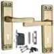 ATOM 8 inch Brass & Iron Brass Antique Finish Mortise Door Lock Set, MH-607-KY-BA