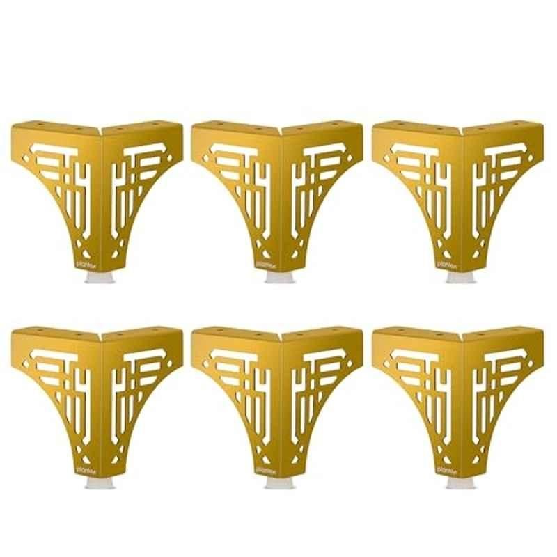 Plantex 4 inch Stainless Steel Gold Sofa Legs with Rubber Grip (Pack of 6)