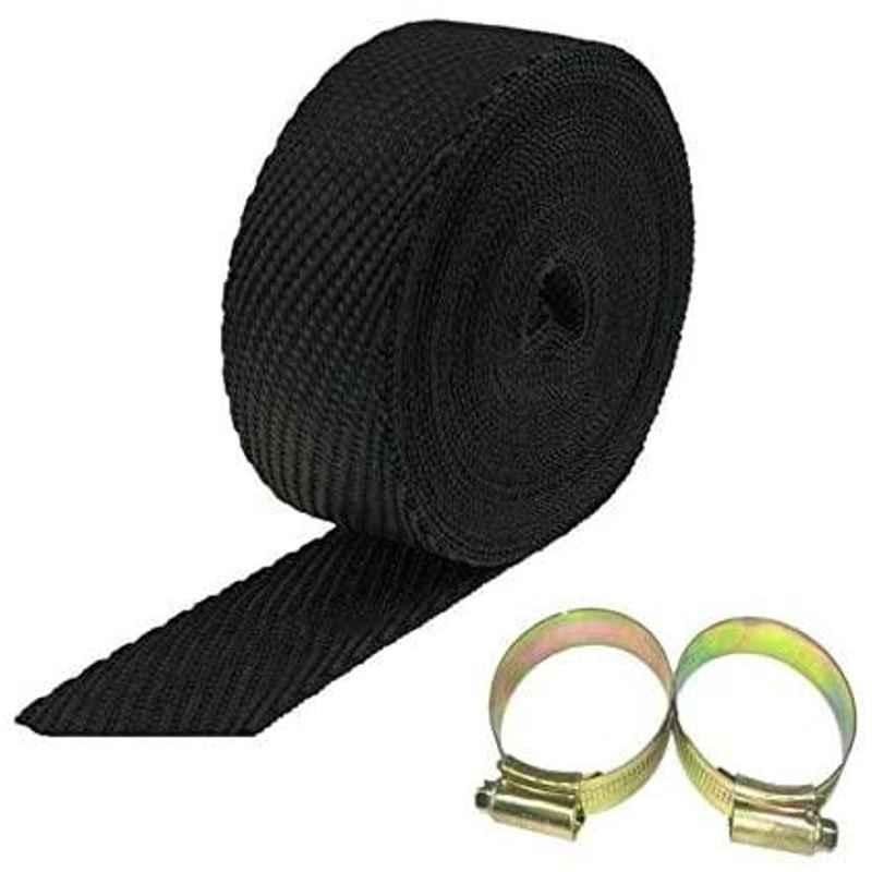AOW Black Silencer Wrap Bike Exhaust Shield for All Royal Enfield Models (Length : 3 Mtrs) W-27