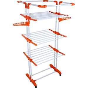 Homace Polypropylene Floor Mounted Red Foldable Clothes Stand, BRC-750