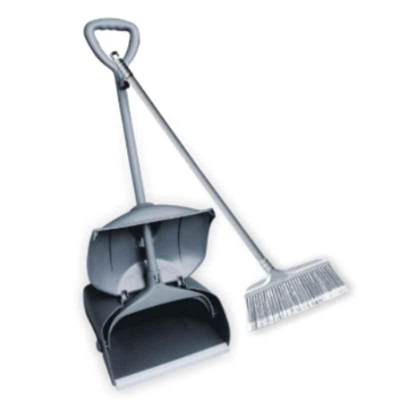 Baiyun 94x32x12cm Plastic Gray Dustpan & Brush Set, AF01205