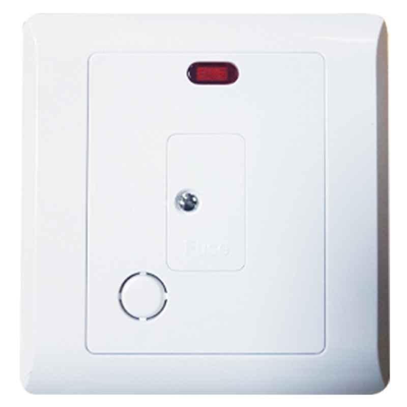 RR 13A White Fused Connection Unit Unswitched with Front Flex Outlet & Neon, VN6135