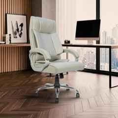 Cellbell BossPro Leatherette High Back White Ergonomic Chair, CBHKFOC14489