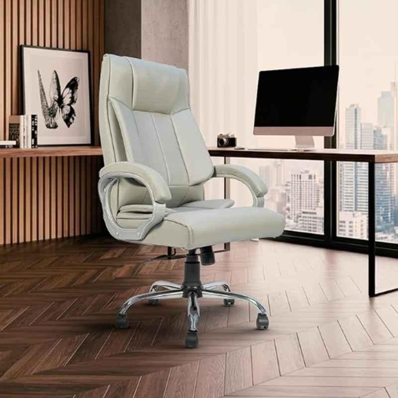 Cellbell BossPro Leatherette High Back White Ergonomic Chair, CBHKFOC14489
