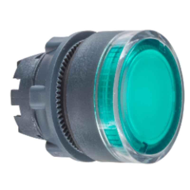 Schneider Harmony 22mm Green Flush Spring Return Illuminated Head Push Button for Integral Led, ZB5AW333
