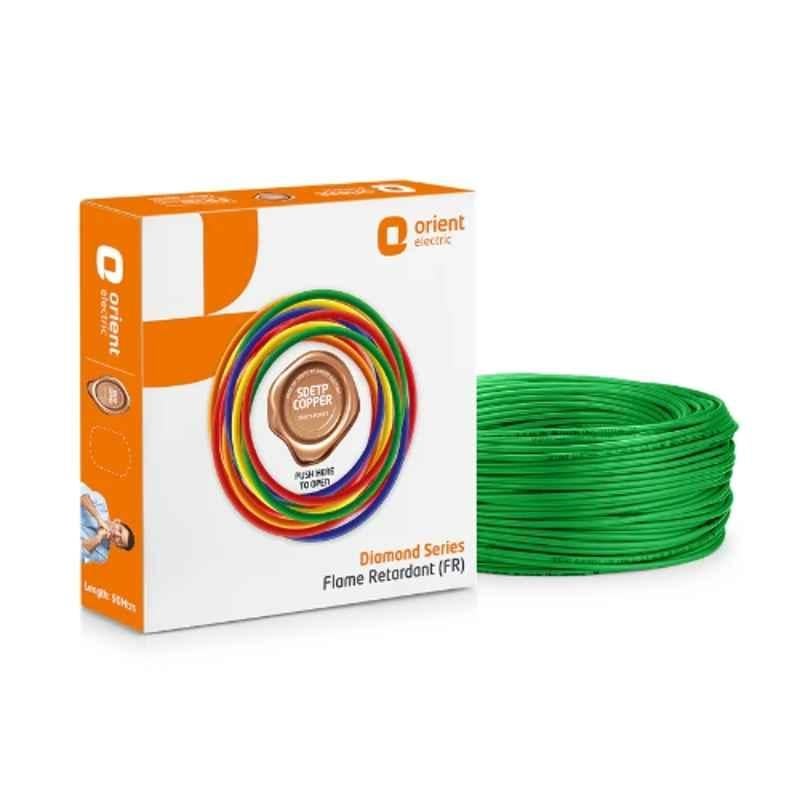 Orient Diamond 4 Sqmm Green PVC Insulated Copper Conductor Flame Retardant Wire, 711FRC5GR0400D, Size: 90 m