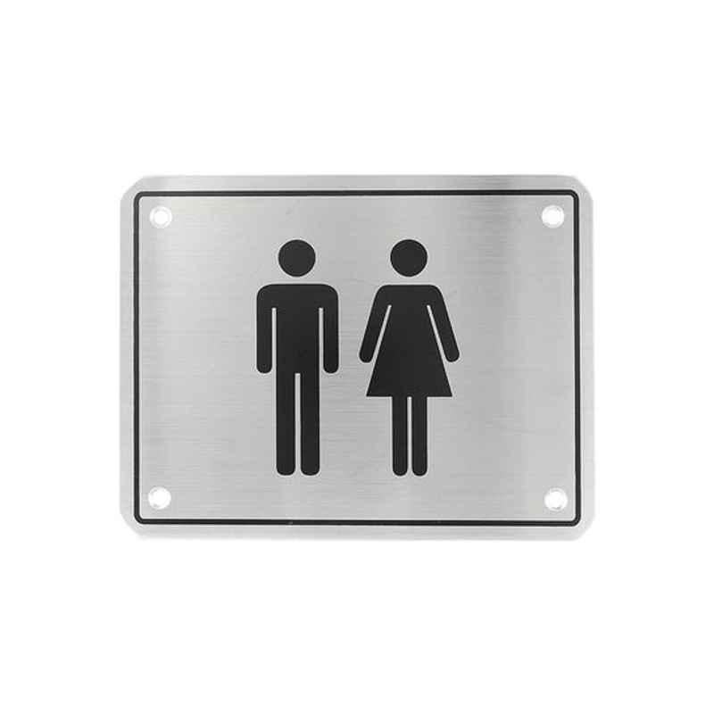 Milano 170x130mm Stainless Steel Grey Square Male & Female Sign Plate