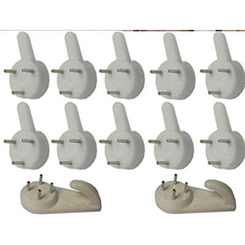 Sinloon 10.92x6.1x2.29cm Plastic White Non-Trace Wall Picture Hook, AX-AY-ABHI-83103( Pack of 24 )