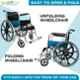 Entros Adjustable Chromed Steel Foldable Manual Wheel Chair, 809B SC