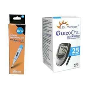 Dr Morepen BPL Accudigit DT-02 Digital Thermometer & Dr. Morepen BG 03 Gluco One 25 Pcs Test Strips Combo