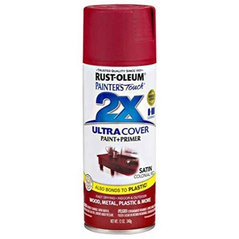 Rust-Oleum 12 Oz Painters Touch 2X Ultra Cover Satin Colonial Red Paint & Primer