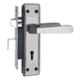 ATOM 7 inch Iron Black Silver Finish Mortise Door Lock Set, MH-1002-KY-BS