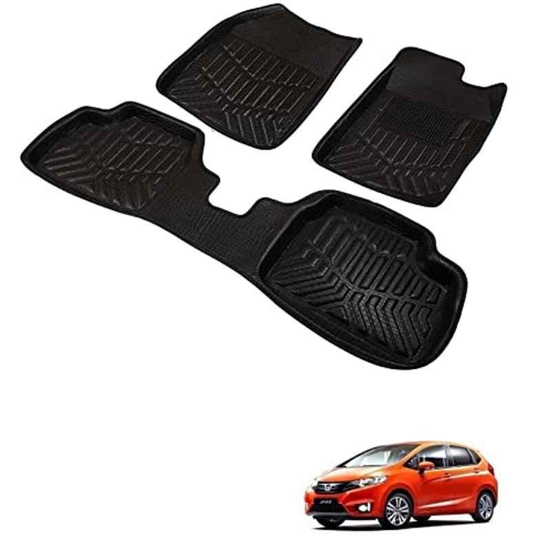 Kozdiko 3D Black Car Foot Mat Set for Honda New Jazz, dshbdhb249