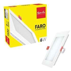 Fybros Faro 6W Polycarbonate Cool White Square LED Panel Light, FLS5078A