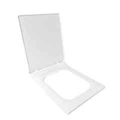 Happy Homes 43x35cm Plastic White Rectangular Commode Seat Cover with Soft Close Mechanism