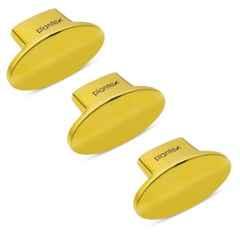 Plantex Knobs for Drawer/Small Drawer Knobs/Knobs for Cabinets/Pull-Push Knobs for Kitchen/Bedroom Drawer (Pack of 3) Oval, Gold