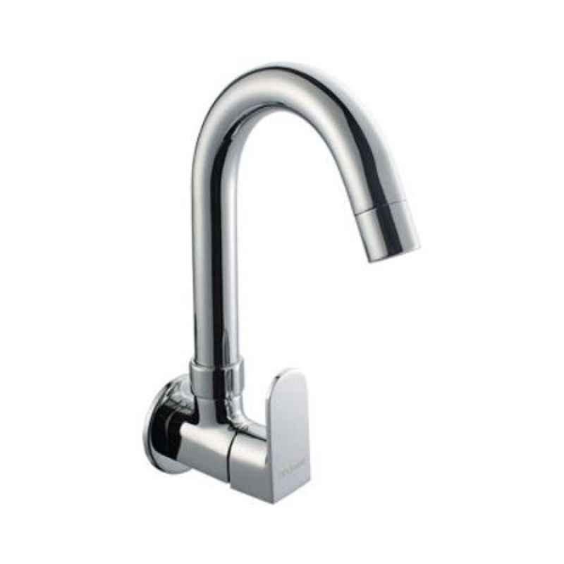 Hindware Elegance Stainless Steel Chrome Wall Mounted Sink Cock with Swivel Spout, F340023CP
