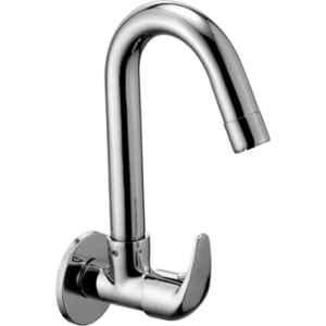 ProHome Flora Brass Silver Chrome Finish Wall Mount Kitchen Sink Tap, FLR-2607