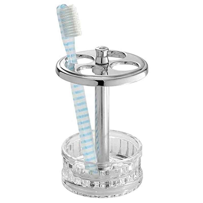 iDesign Alston Stainless Steel Clear Toothbrush Holder, 13270