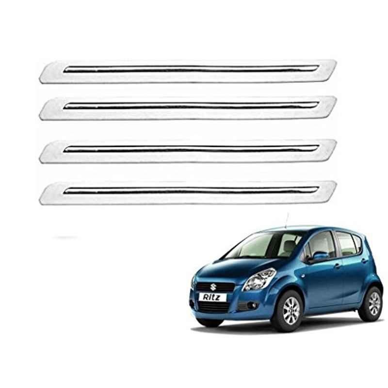 Kozdiko 4 Pcs White Car Bumper Protector Set for Maruti Suzuki Alto K10