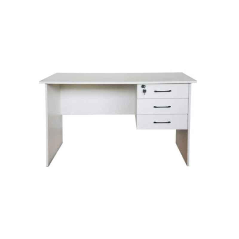 75x120x60cm Wooden White Executive Office Desk Table with Drawers