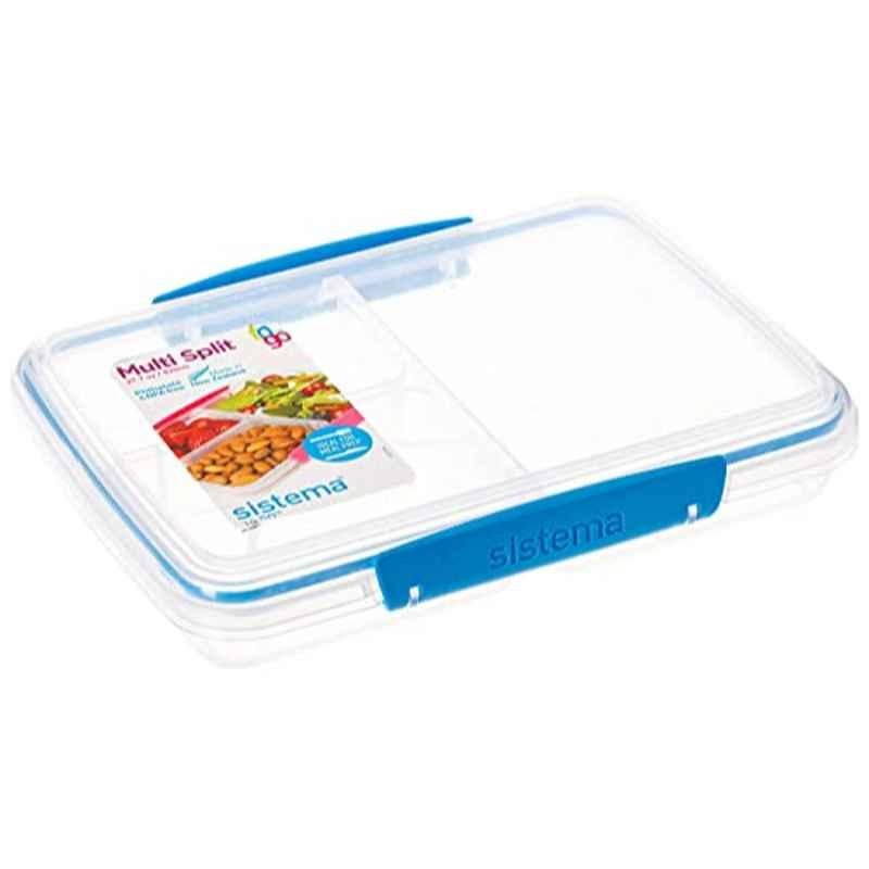 Sistema 820ml Multi Split Blue Clip Lunch Box, 21560