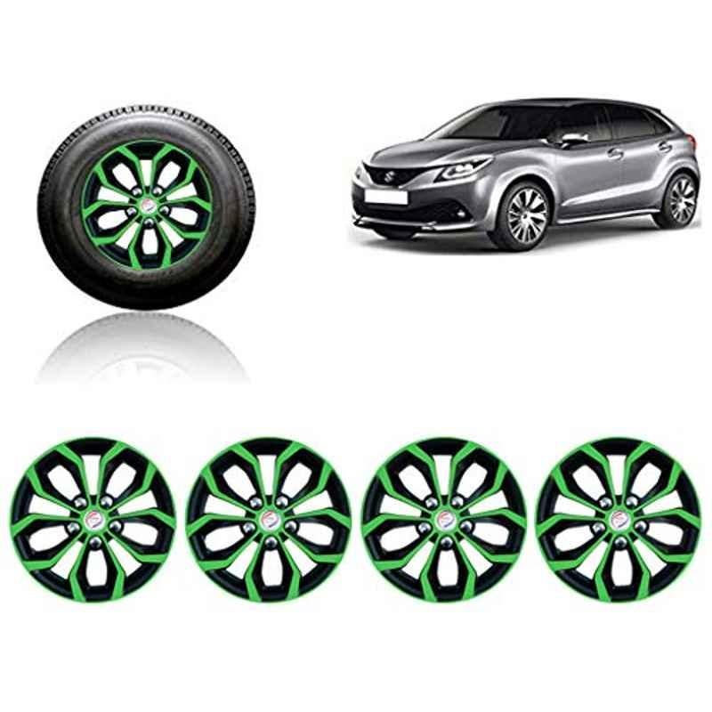 Auto Pearl 4 Pcs 15 inch ABS Green & Black Car Wheel Cover Set for Maruti Suzuki Baleno 2015