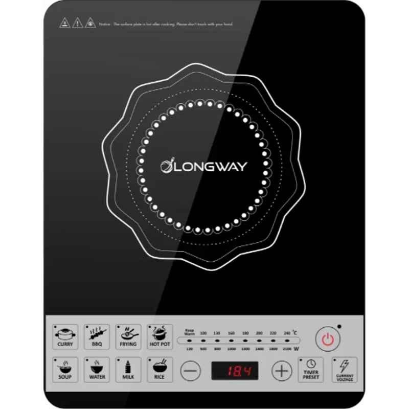 Longway Cruiser 2000W Black Induction Cooktop with Push Button