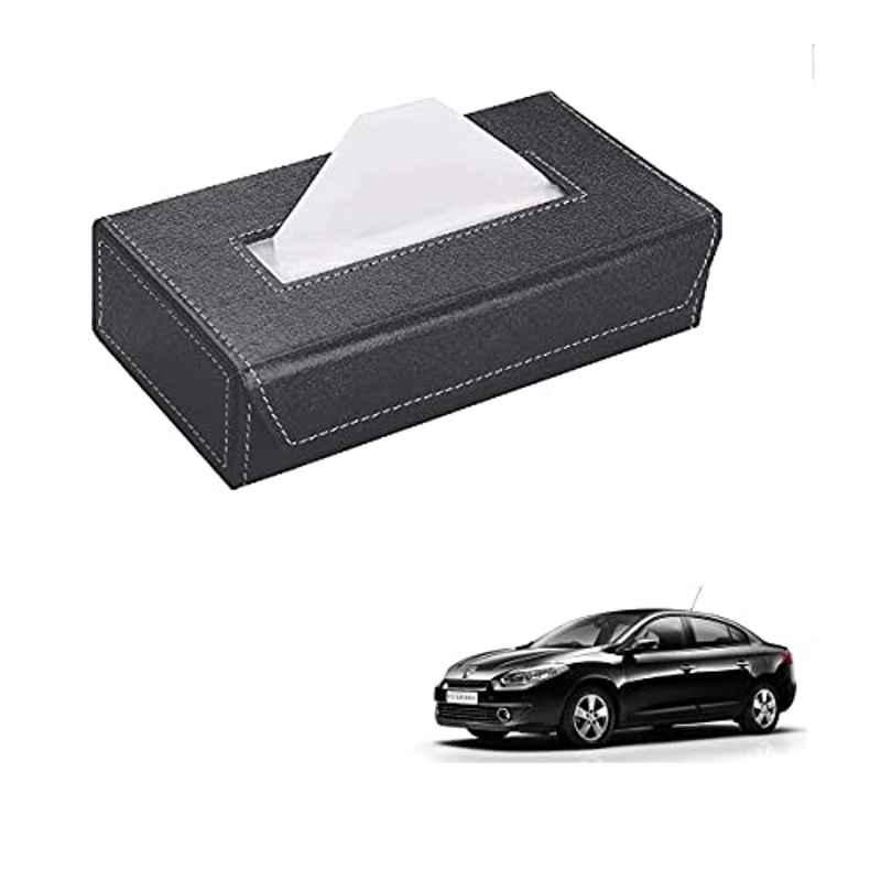 Kozdiko 100 Pulls PU Leather Grey Car Tissue Paper Box with 200 Sheets for Renault Fluence