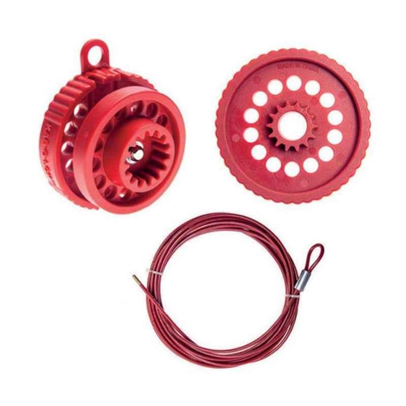 KAB-O-LOK 5m Red Nylon PA6 & 15% Glass Cable Lockout Set, CL-KBLK-R5-ST